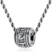 Ожерелье ручной латунные, Латунь, с титан & Искусственная кожа, плакирован серебром, Винтаж & Мужская & разные стили для выбора, длина:Приблизительно 23.6 дюймовый, продается PC
