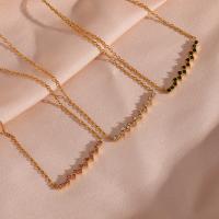 Zirkonia Edelstahl Halskette, 304 Edelstahl, mit Verlängerungskettchen von 5cm, 18K vergoldet, Modeschmuck & Micro pave Zirkonia & für Frau, keine, Länge:ca. 40 cm, verkauft von PC