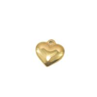 Colgantes del corazón de acero inoxidable, acero inoxidable 304, chapado en oro de 18 K, Bricolaje, dorado, 16.7x16.4mm, Vendido por UD