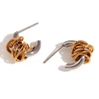 Stainless Steel Stud Earring, 316L Stainless Steel, 18K gold plated, fashion jewelry & for woman [