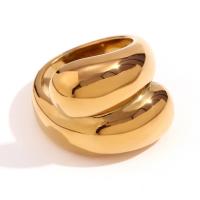 Stainless Steel Finger Ring, 316L Stainless Steel, 18K gold plated, fashion jewelry & for woman, golden 