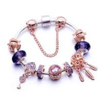Zinc Alloy European Bracelets, with Crystal, Dream Catcher, plated, fashion jewelry & for woman & with rhinestone, mixed colors [