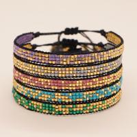 Glass Seed Beads Bracelets, Seedbead, with Knot Cord, Adjustable & fashion jewelry & Unisex Approx 18 cm 