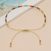 Glass Seed Beads Bracelets, Seedbead, with Knot Cord, Adjustable & fashion jewelry & Unisex, mixed colors Approx 28 cm 