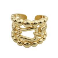 Палец кольцо-латунь, Латунь, плакирован золотом, ювелирные изделия моды & Мужская, Золотой, inner diameter 18.5, продается PC
