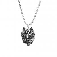 Stainless Steel Jewelry Necklace, 304 Stainless Steel, Wolf, anoint, fashion jewelry & for man 