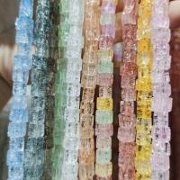 Kubische Kristallperlen, Kristall, Quadrat, DIY & Knistern, mehrere Farben vorhanden, 7mm, ca. 60PCs/Strang, verkauft von Strang