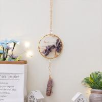Fashion Dream Catcher, Brass, with Amethyst & Iron, Tree, handmade, for home and office, purple, 350mm 