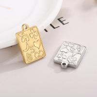 Stainless Steel Pendants, 304 Stainless Steel, Rectangle, plated, DIY 