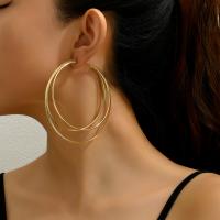 Zinc Alloy Hoop Earring, Donut, plated  & for woman 90mm 