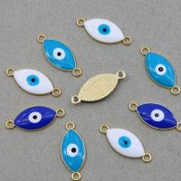 Evil Eye Jewelry Connector, Zinc Alloy, plated, DIY & enamel Approx 