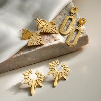 Titan Stahl Ohrringe, Titanstahl, goldfarben plattiert, Modeschmuck & verschiedene Stile für Wahl & für Frau, verkauft von Paar[