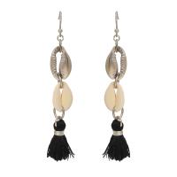 Fashion Tassel Earring, Zinc Alloy, with Polyester & Resin, plated, folk style & for woman, earring length 45-80mm 