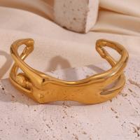 Stainless Steel Cuff Bangle, 316L Stainless Steel, 18K gold plated, fashion jewelry & for woman, golden 