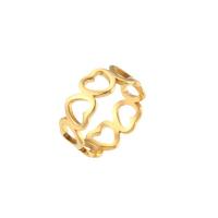 Stainless Steel Finger Ring, 304 Stainless Steel, 18K gold plated, fashion jewelry & for woman & hollow, golden 