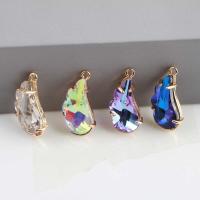 Crystal Brass Pendants, with Brass, gold color plated, DIY Approx 1.4mm 