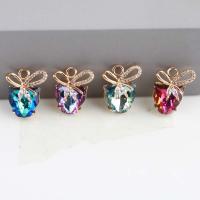 Crystal Brass Pendants, with Brass, gold color plated, DIY Approx 2.5mm [