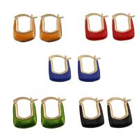 Messing Tropfen Ohrring, Modeschmuck & für Frau & Emaille, keine, 22.5x16.5mm, verkauft von Paar