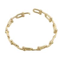 Ouverture Bracelets en cuivre, laiton, Placage de couleur d'or, bijoux de mode & pour femme, doré, thickness 9mm, Vendu par PC
