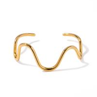Stainless Steel Cuff Bangle, 304 Stainless Steel, 18K gold plated, fashion jewelry & for woman, golden, Inner Approx 63.7mm 