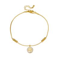 Stainless Steel Anklets Jewelry, Titanium Steel, with 1.57inch extender chain, Vacuum Ion Plating, fashion jewelry & for woman & with rhinestone, golden, 10mm Approx 8.27 Inch 