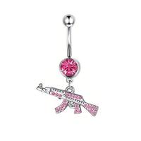 Stainless Steel Belly Ring, 304 Stainless Steel & micro pave cubic zirconia & for woman rod width 1.6mm,rod length 10mm,ball 5mm 