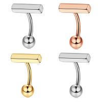 Stainless Steel Belly Ring, 304 Stainless Steel, Vacuum Ion Plating, fashion jewelry & Unisex rod width 1.6mm,rod length 10mm,ball 5mm 