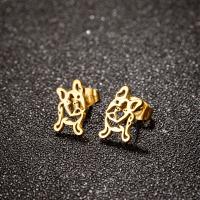 Stainless Steel Stud Earring, 304 Stainless Steel, Dog, plated, fashion jewelry & for woman 