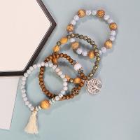 Wrap Bracelets, Glass Beads, with Plastic & Zinc Alloy & Acrylic, fashion jewelry & Unisex 