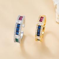 Cubic Zirconia Micro Pave Brass Finger Ring, fashion jewelry & micro pave cubic zirconia & for woman Internal .7cm 