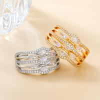 Cubic Zirconia Micro Pave Brass Finger Ring, fashion jewelry & micro pave cubic zirconia & for woman Internal .9cm 
