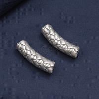 925 Sterling Silver Curved Tube Beads, Antique finish, DIY original color 