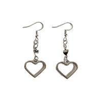 Zinc Alloy Drop Earring, platinum color plated & for woman & hollow, 70mm 