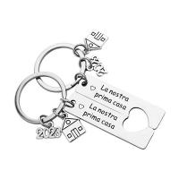 Stainless Steel Key Clasp, 304 Stainless Steel, Unisex & with letter pattern & hollow, original color 