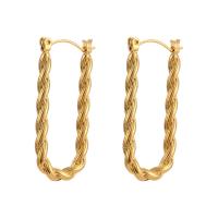 Stainless Steel Leverback Earring, 304 Stainless Steel, 18K gold plated, fashion jewelry & for woman, golden, 35mm 