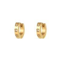 Stainless Steel Leverback Earring, 304 Stainless Steel, 18K gold plated, fashion jewelry & micro pave cubic zirconia & for woman, golden, 10mm 