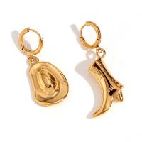 Huggie Hoop Drop Earring, Нержавеющая сталь 316, 18K позолоченный, ювелирные изделия моды & Женский, Золотой, продается Пара