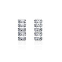 Sterling Silver Cubic Zirconia Earring, 925 Sterling Silver, fashion jewelry & micro pave cubic zirconia & for woman, 6mm 