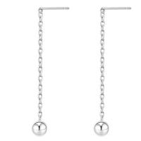 Sterling Silver Thread Through Earrings, 925 Sterling Silver, plated, fashion jewelry & for woman 