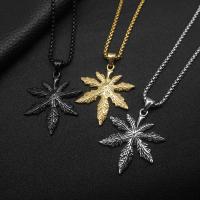 Stainless Steel Jewelry Necklace, 304 Stainless Steel, Maple Leaf, fashion jewelry & for man 