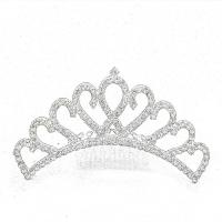 Bridal Tiaras, Zinc Alloy, fashion jewelry & for woman & with rhinestone, white, Inner Approx 105mm 