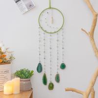 Fashion Dream Catcher, Natural Gravel, with leather cord & Agate & Iron, handmade, for home and office, 700mm 