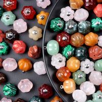 Gemstone ювелирные изделия Кулон, Полудрагоценный камень, с Железо, Тыква, DIY & различные материалы для выбора, Много цветов для выбора продается PC