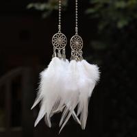 Fashion Dream Catcher, Feather, with Cotton Thread & Wood & Iron & Zinc Alloy, fashion jewelry 400mm 