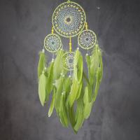 Fashion Dream Catcher, Feather, with Cotton Thread & Wood & Plastic Pearl & Iron, fashion jewelry 