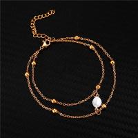 Stainless Steel Chain Bracelets, 304 Stainless Steel, with Freshwater Pearl, with 5cm extender chain, Double Layer & fashion jewelry & for woman Approx 15 cm, Approx 18 cm 