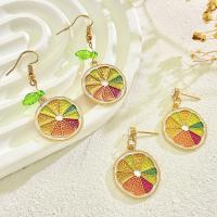 Zinc Alloy Drop Earring, Fruit, plated, fashion jewelry & for woman 