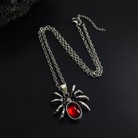 Zinc Alloy Sweater Chain Necklace, Spider, plated, Halloween Design & fashion jewelry & for woman Approx 51 cm 