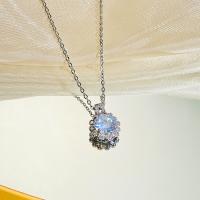 Rhinestone Zinc Alloy Necklace, fashion jewelry & for woman & with rhinestone Approx 44 cm 