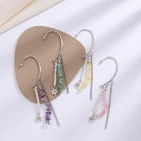 Gemstone Drop Earring, Zinc Alloy, with Natural Stone, handmade, fashion jewelry & for woman 120mm 